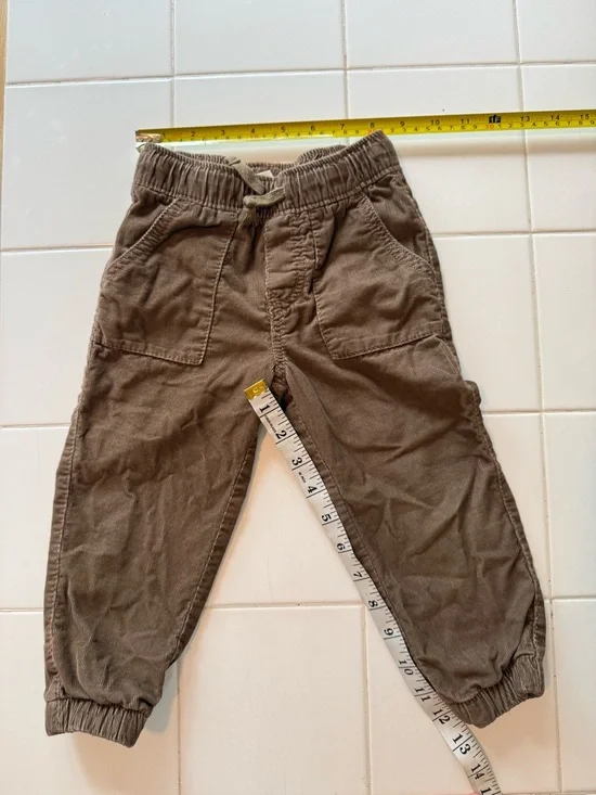 Toddler Boys 2T/3T Corduroy Lined Pants Lot OshKosh B'gosh Overall Joggers Tan - Picture 7 of 15